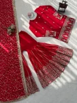 DESIGNER CHINON SILK THREAD WITH SEQUENCE WORK TOP SHARARA WITH DUPATTA FESTIVE WEAR WHOLESALE PRICE ETHNIC GARMENT (2)