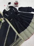 DESIGNER CHINON THREAD WITH SEQUENCE LACE BORDER WORK GOWN BOTTOM WITH DUPATTA WEDDING WEAR WHOLESALE PRICE ETHNIC GARMENT (5)