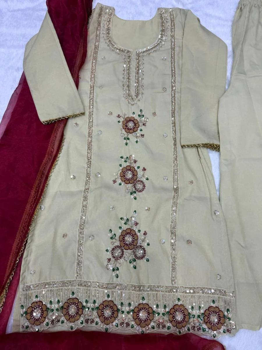 DESIGNER COSMOS SHIMMER ZARDOSI BEADS WORK TOP PALAZZO WITH DUPATTA FESTIVE WEAR WHOLESALE PRICE ETHNIC GARMENT (6)