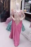 DESIGNER CREPE EMBROIDERY SEQUENCE WORK READY TO WEAR SAREE WITH STITCHED BLOUSE WHOLESALE PRICE ETHNIC GARMENT (9)