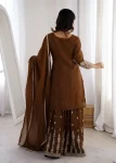 DESIGNER CRUNCHY SILK EMBROIDERY,THREAD AND JARI WORK TOP PALAZZO WITH DUPATTA FESTIVE WEAR WHOLESALE PRICE ETHNIC GARMENT (5)