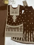 DESIGNER CRUNCHY SILK EMBROIDERY,THREAD AND JARI WORK TOP PALAZZO WITH DUPATTA FESTIVE WEAR WHOLESALE PRICE ETHNIC GARMENT (5)