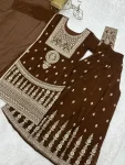 DESIGNER CRUNCHY SILK EMBROIDERY,THREAD AND JARI WORK TOP PALAZZO WITH DUPATTA FESTIVE WEAR WHOLESALE PRICE ETHNIC GARMENT (5)