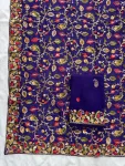 DESIGNER CRUSH SILK LUCKNOWI EMBROIDERY WORK SAREE WITH UNSTITCHED BLOUSE WEDDING WEAR WHOLESALE PRICE ETHNIC GARMENT (4)
