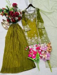 DESIGNER FENDY EMBROIDERY 5 MM SEQUENCE ,HAND WORK MOTI, MIRROR WORK TOP PALAZZO WITH DUPATTA FESTIVE WEAR WHOLESALE PRICE ETHNIC GARMENT (5)