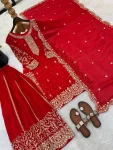 DESIGNER FENDY SILK EMBROIDERY CODING AND SEQUENCE WORK TOP PALAZZO WITH DUPATTA FESTIVE WEAR WHOLESALE PRICE ETHNIC GARMENT (13)