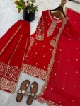 DESIGNER FENDY SILK EMBROIDERY CODING AND SEQUENCE WORK TOP PALAZZO WITH DUPATTA FESTIVE WEAR WHOLESALE PRICE ETHNIC GARMENT (13)