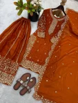 DESIGNER FENDY SILK EMBROIDERY CODING AND SEQUENCE WORK TOP PALAZZO WITH DUPATTA FESTIVE WEAR WHOLESALE PRICE ETHNIC GARMENT (4)