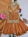DESIGNER FENDY SILK EMBROIDERY CODING SEQUENCE WORK TOP SHARARA WITH DUPATTA WEDDING WEAR WHOLESALE PRICE ETHNIC GARMENT (5)