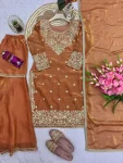 DESIGNER FENDY SILK EMBROIDERY CODING SEQUENCE WORK TOP SHARARA WITH DUPATTA WEDDING WEAR WHOLESALE PRICE ETHNIC GARMENT (5)
