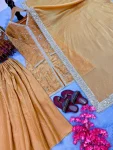 DESIGNER FENDY SILK EMBROIDERY SEQUENCE & CODING DORI WITH RIVET MOTI WORK TOP PALAZZO WITH DUPATTA FESTIVE WEAR WHOLESALE PRICE ETHNIC GARMENT (18)