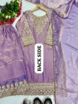DESIGNER FENDY SILK EMBROIDERY SEQUENCE CODING WORK WITH FANCY LACE BORDER WORK TOP PALAZZO WITH DUPATTA FESTIVE WEAR WHOLESALE PRICE ETHNIC GARMENT (4)