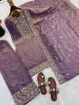 DESIGNER FENDY SILK EMBROIDERY SEQUENCE WORK WITH HAND DIAMOND WORK TOP PALAZZO WITH DUPATTA WEDDING WEAR WHOLESALE PRICE ETHNIC GARMENT (3)