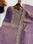 DESIGNER FENDY SILK EMBROIDERY SEQUENCE WORK WITH HAND DIAMOND WORK TOP PALAZZO WITH DUPATTA WEDDING WEAR WHOLESALE PRICE ETHNIC GARMENT (3)
