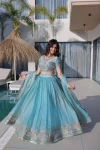 DESIGNER FENDY SILK MULTI THREAD EMBROIDERY WORK LEHENGA CHOLI WITH DUPATTA WEDDING WEAR WHOLESALE PRICE ETHNIC GARMENT (2)
