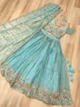 DESIGNER FENDY SILK MULTI THREAD EMBROIDERY WORK LEHENGA CHOLI WITH DUPATTA WEDDING WEAR WHOLESALE PRICE ETHNIC GARMENT (2)