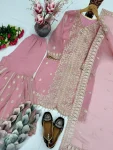 DESIGNER GEORGETTE CHAIN SEQUENCE WORK WITH LATKAN AND LACE BORDER WORK TOP PALAZZO WITH DUPATTA FESTIVE WEAR WHOLESALE PRICE ETHNIC GARMENT (6)