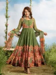DESIGNER GEORGETTE DIGITAL PRINT AND HANDWORK GOWN BOTTOM WITH DUPATTA FESTIVE WEAR WHOLESALE PRICE ETHNIC GARMENT (2)