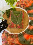 DESIGNER GEORGETTE DIGITAL PRINT AND HANDWORK GOWN BOTTOM WITH DUPATTA FESTIVE WEAR WHOLESALE PRICE ETHNIC GARMENT (2)