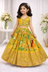 DESIGNER GEORGETTE DIGITAL PRINT & SEQUENCE EMBROIDERY WORK KID’S LEHENGA CHOLI WITH DUPATTA FESTIVE WEAR WHOLESALE PRICE ETHNIC GARMENT (2)