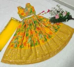 DESIGNER GEORGETTE DIGITAL PRINT & SEQUENCE EMBROIDERY WORK KID’S LEHENGA CHOLI WITH DUPATTA FESTIVE WEAR WHOLESALE PRICE ETHNIC GARMENT (2)