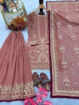 DESIGNER GEORGETTE EMBROIDERY SEQUENCE WITH RIVET MOTI WORK TOP PALAZZO WITH DUPATTA FESTIVE WEAR WHOLESALE PRICE ETHNIC GARMENT (9)