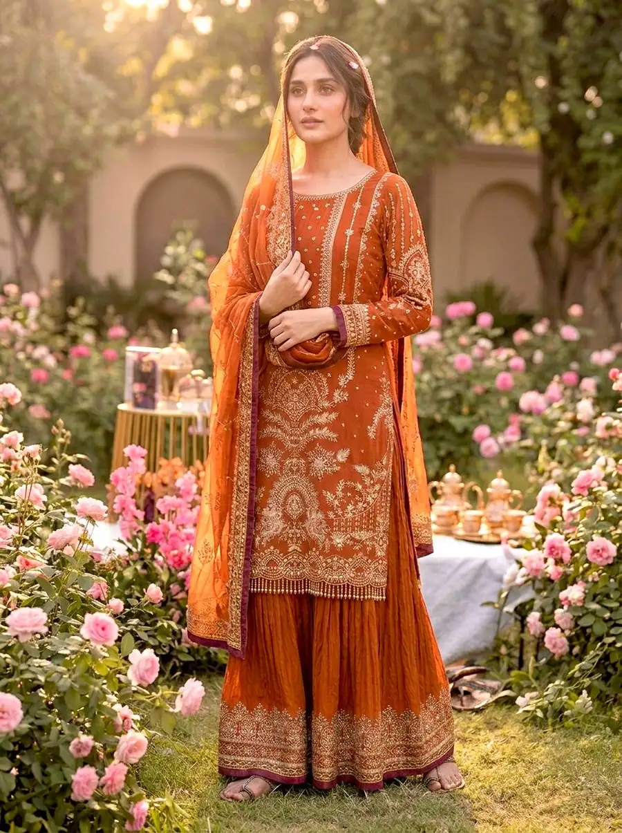 DESIGNER GEORGETTE EMBROIDERY SEQUENCE WITH RIVET MOTI WORK TOP PALAZZO WITH DUPATTA FESTIVE WEAR WHOLESALE PRICE ETHNIC GARMENT (2)