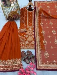 DESIGNER GEORGETTE EMBROIDERY SEQUENCE WITH RIVET MOTI WORK TOP PALAZZO WITH DUPATTA FESTIVE WEAR WHOLESALE PRICE ETHNIC GARMENT (4)