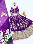 DESIGNER GEORGETTE EMBROIDERY SEQUENCE WORK KID’S LEHENGA CHOLI WITH DUPATTA FESTIVE WEAR WHOLESALE PRICE ETHNIC GARMENT (10)
