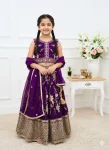 DESIGNER GEORGETTE EMBROIDERY SEQUENCE WORK KID’S LEHENGA CHOLI WITH DUPATTA FESTIVE WEAR WHOLESALE PRICE ETHNIC GARMENT (10)