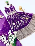 DESIGNER GEORGETTE EMBROIDERY SEQUENCE WORK KID’S LEHENGA CHOLI WITH DUPATTA FESTIVE WEAR WHOLESALE PRICE ETHNIC GARMENT (10)