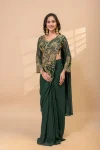 DESIGNER GEORGETTE EMBROIDERY THREAD & SEMI BEADS WORK READY TO WEAR WHOLESALE PRICE ETHNIC GARMENT (13)