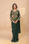 DESIGNER GEORGETTE EMBROIDERY THREAD & SEMI BEADS WORK READY TO WEAR WHOLESALE PRICE ETHNIC GARMENT (13)