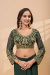 DESIGNER GEORGETTE EMBROIDERY THREAD & SEMI BEADS WORK READY TO WEAR WHOLESALE PRICE ETHNIC GARMENT (13)