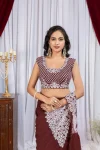 DESIGNER GEORGETTE EMBROIDERY THREAD & SEQUENCE WORK READY TO WEAR SAREE WITH STITCHED BLOUSE PARTY WEAR WHOLESALE PRICE ETHNIC GARMENT (3)