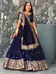 DESIGNER GEORGETTE EMBROIDERY THREAD WORK LEHENGA CHOLI WITH DUPATTA WEDDING WEAR WHOLESALE PRICE ETHNIC GARMENT (4)