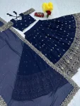 DESIGNER GEORGETTE EMBROIDERY THREAD WORK LEHENGA CHOLI WITH DUPATTA WEDDING WEAR WHOLESALE PRICE ETHNIC GARMENT (4)