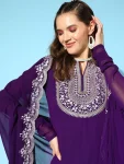DESIGNER GEORGETTE EMBROIDERY THREADS & SEQUENCE WORK TOP SHARARA WITH DUPATTA FESTIVE WEAR WHOLESALE PRICE ETHNIC GARMENT (1)