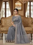 DESIGNER GEORGETTE SEQUENCE EMBROIDERY CONTRAST PALLU WORK SAREE WITH DUPATTA WEDDING WEAR WHOLESALE PRICE ETHNIC GARMENT (3)