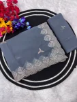 DESIGNER GEORGETTE SEQUENCE EMBROIDERY CONTRAST PALLU WORK SAREE WITH DUPATTA WEDDING WEAR WHOLESALE PRICE ETHNIC GARMENT (3)