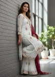 DESIGNER GEORGETTE SEQUENCE, THREAD & ZARI EMBROIDERY WORK TOP PALAZZO WITH DUPATTA FESTIVE WEAR WHOLESALE PRICE ETHNIC GARMENT (8)