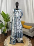 DESIGNER GEORGETTE THREAD WITH SEQUENCE WORK GOWN BOTTOM WITH DUPATTA FESTIVE WEAR WHOLESALE PRICE ETHNIC GARMENT (2)