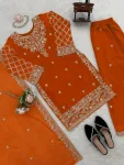 DESIGNER GEORGETTE THREAD WITH SEQUENCE WORK TOP PALAZZO WITH DUPATTA WEDDING WEAR WHOLESALE PRICE ETHNIC GARMENT (12)