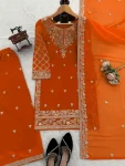 DESIGNER GEORGETTE THREAD WITH SEQUENCE WORK TOP PALAZZO WITH DUPATTA WEDDING WEAR WHOLESALE PRICE ETHNIC GARMENT (12)