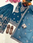 DESIGNER GEORGETTE ZARI & 5MM SEQUENCE EMBROIDERY WORK TOP PALAZZO WITH DUPATTA FESTIVE WEAR WHOLESALE PRICE ETHNIC GARMENT (2)