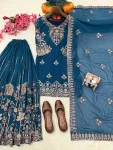 DESIGNER GEORGETTE ZARI & 5MM SEQUENCE EMBROIDERY WORK TOP PALAZZO WITH DUPATTA FESTIVE WEAR WHOLESALE PRICE ETHNIC GARMENT (2)