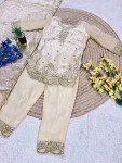 DESIGNER GMY SILK EMBROIDERY SEQUENCE WORK KID’S TOP BOTTOM WITH DUPATTA FESTIVE WEAR WHOLESALE PRICE ETHNIC GARMENT (2)