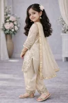 DESIGNER GMY SILK EMBROIDERY SEQUENCE WORK KID’S TOP BOTTOM WITH DUPATTA FESTIVE WEAR WHOLESALE PRICE ETHNIC GARMENT (2)