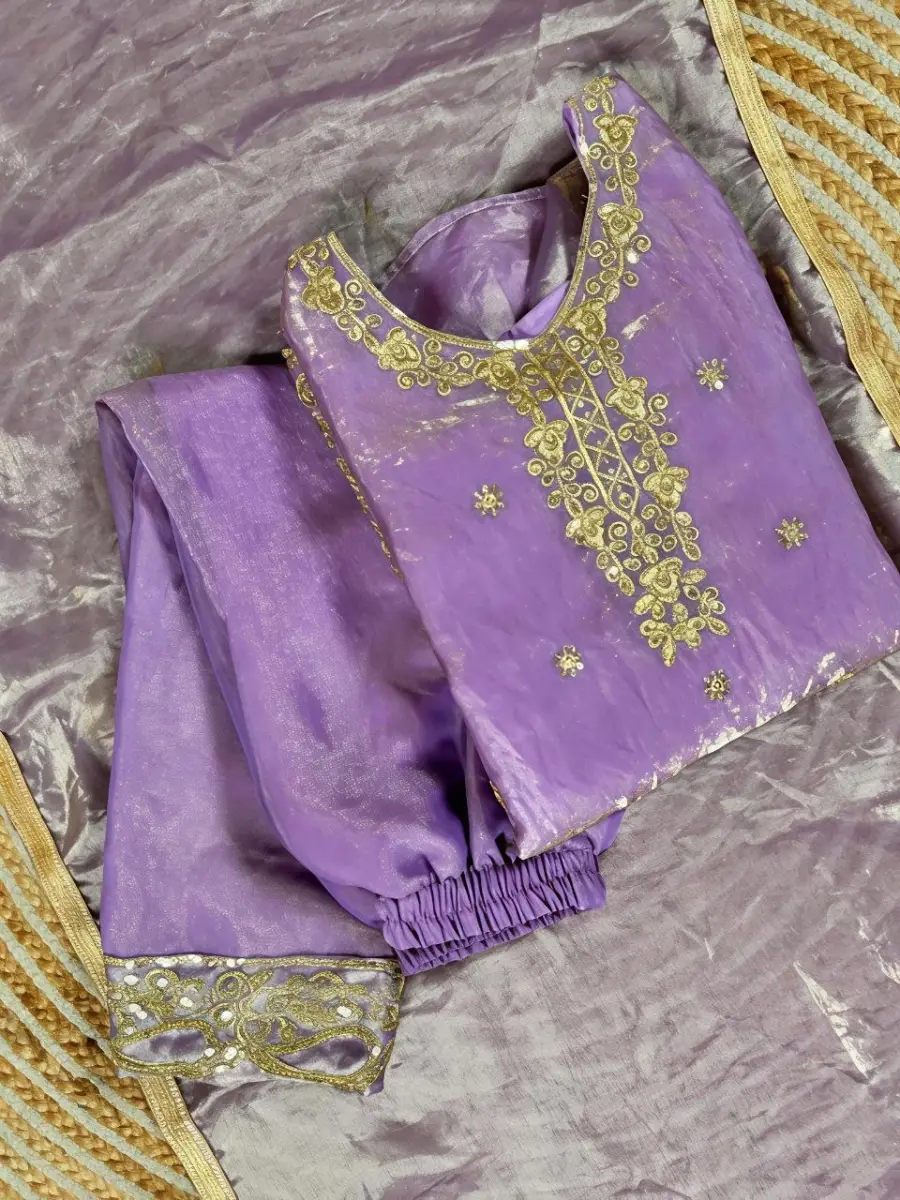 DESIGNER GMY SILK EMBROIDERY SEQUENCE WORK KID'S TOP BOTTOM WITH DUPATTA FESTIVE WEAR WHOLESALE PRICE ETHNIC GARMENT (7)