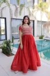 DESIGNER HO FABRIC SEQUENCE & ZARI WITH PIPE BEADS EMBROIDERY WORK GOWN FESTIVE WEAR WHOLESALE PRICE ETHNIC GARMENT (3)